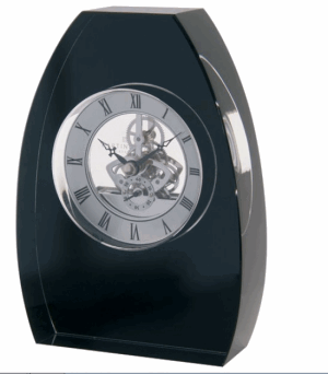 DARTINGTON CRYSTAL ARCH CRYSTAL BLACK CLOCK
